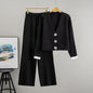 Women's Crystal Buckle Idle Style Elegant Outfit Suits