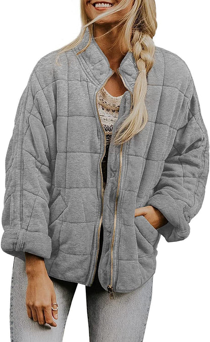Women's Solid Color Stand Collar Loose Long Coats