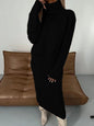 Dress Turtleneck Long Two-piece Solid Color Dresses