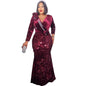Luxury African Fashion Slim Veet Sequined Dresses