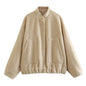 Women's Stand Collar Pocket Loose Pilot Coats