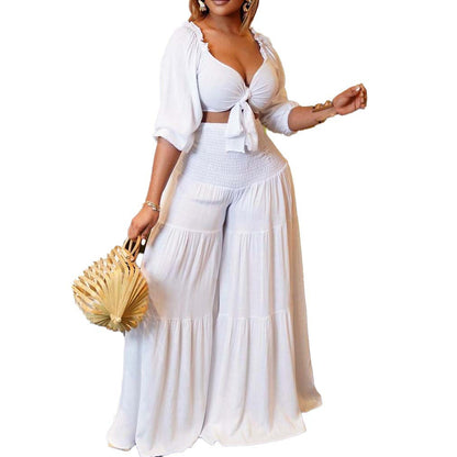 Classic Pretty Summer Tied Two-piece Casual Suits