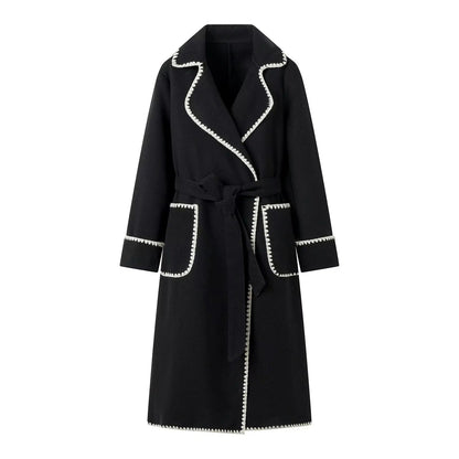 Women's Warm Long Sleeves Lapel Woolen Coats