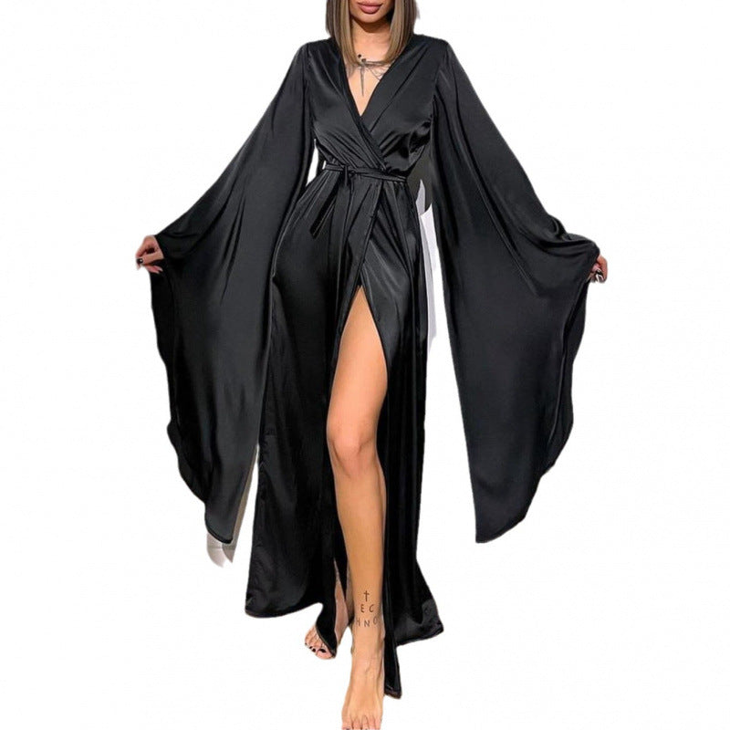 Women's Comfort Casual Elegant Home Nightgown Split Dresses