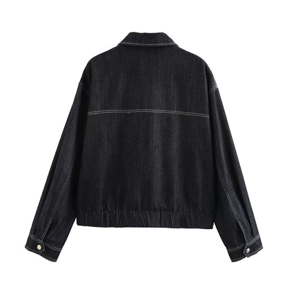Women's Attractive Durable Spring Denim Effect Suits