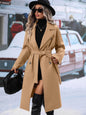 Women's Collar Woolen Double Breasted Overcoat For Coats