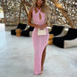 Women's Sexy Fashion Tight-fitting Solid Color Knitted Dresses