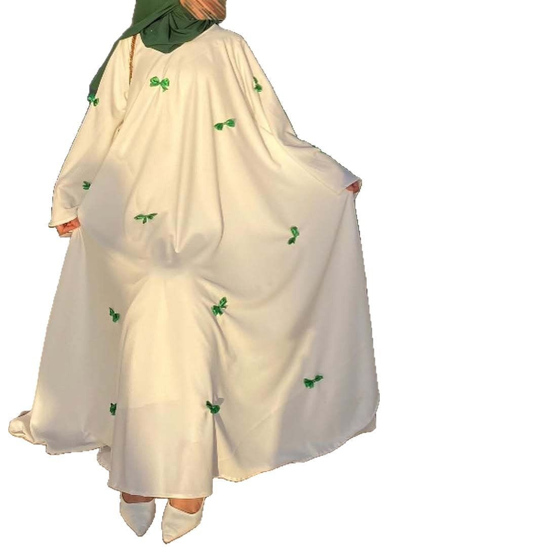 Women's Muslim Wear Bell Sleeve Bow Dress Dresses