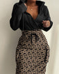 Waist Pocket Sweatshirt Dress Trimming Lace Up Long Dresses
