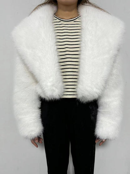 Women's Imitation Fur Fashionable Long Sleeve Coats