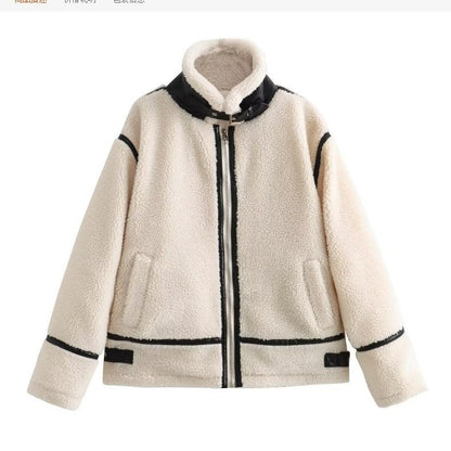 Women's Fur Integrated Lamb Effect For Jackets