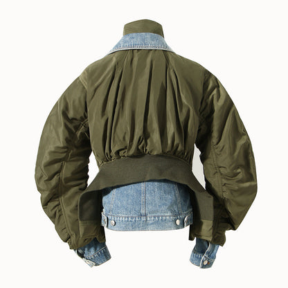 Design Sense Loose Color Matching Denim Coats