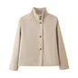 Women's Fashion Casual Stand Collar Breasted Loose Coats