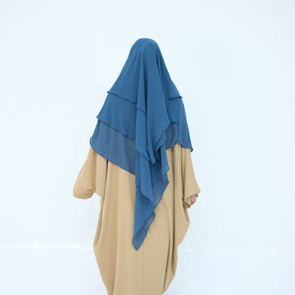 Ruffled Big Swing Headscarf Solid Color Dresses