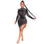 Nightclub Mesh Rhinestone Bubble Bead Tassel Dresses