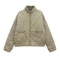 Women's Wear Commuting Fashion Stand Collar Diamond Coats
