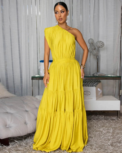 Women's Seaside Vacation Solid Color Shoulder Stitching Suits