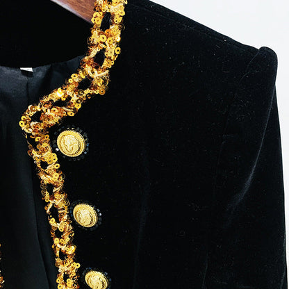 Innovative Fashion Bead Sequined Chain Veet Jackets