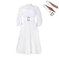 Women's Lace Crochet Sexy Cutout Pleated Stitching Dresses