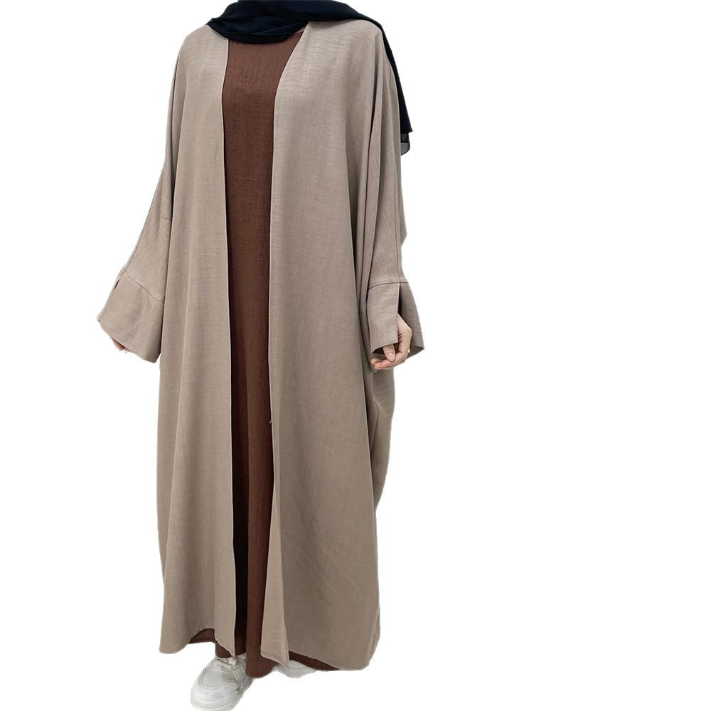 Muslim Two-tone Plain Long Sleeve Dress Dresses