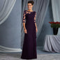Women's Lace Round Neck Shirt With Half Sleeve Dresses
