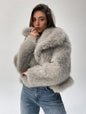 Women's Fur Fashionable Big Lapel Long Sleeve Coats