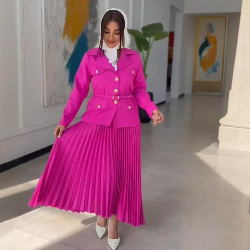 Women's Fashion Charming Elegant Long Pleated Suits