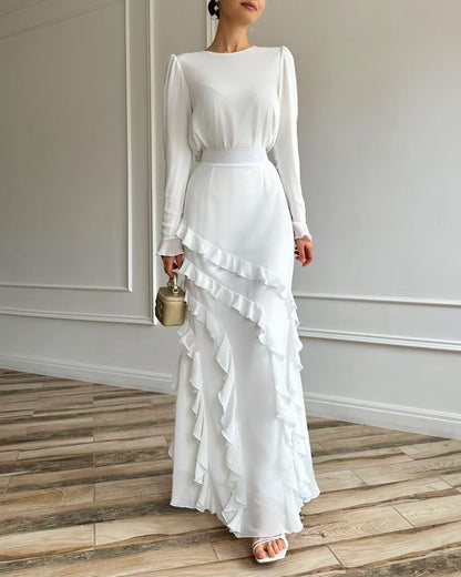 Spring Dress Three-dimensional Ruffled Slim Fit Suits