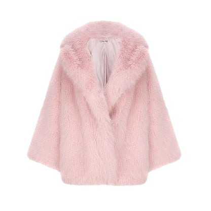Women's Winter Faux Fur Loose Mixed Color Coats