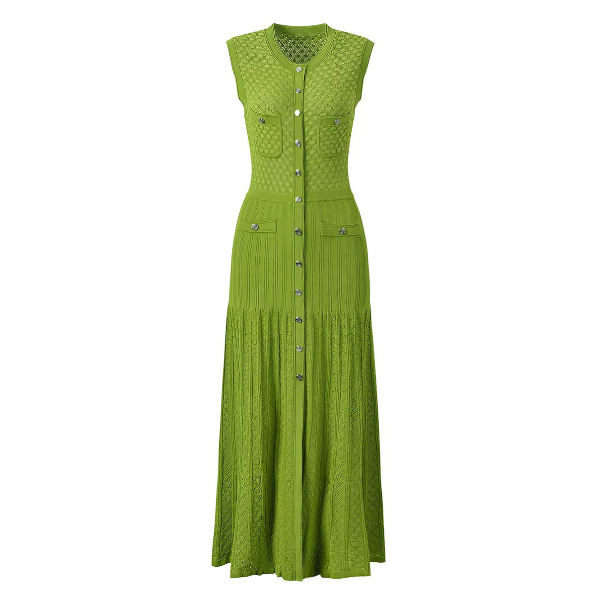High Version Summer Sleeveless Slim Long Knitted Dress Dresses