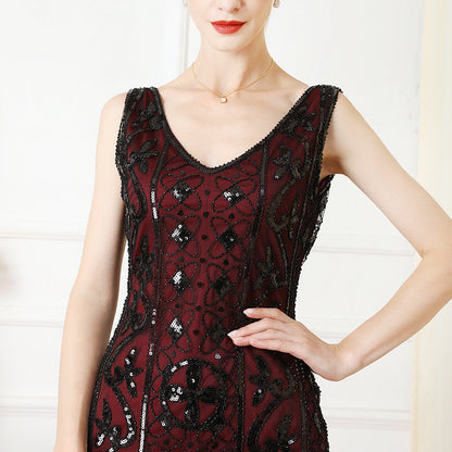 Party Sequin Bead Dress Ball Temperament Evening Dresses