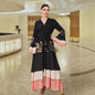 Women's Black Tiered Dress Colorful Sequined Bell Dresses
