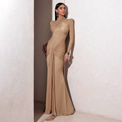 Women's Autumn Sexy Slim Streamer Long Sleeve Dress Dresses