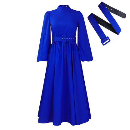 Women's Turtleneck Sleeve Waist Temperament Slimming Large Dresses