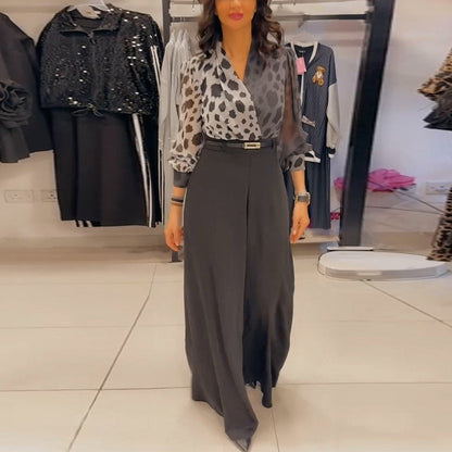 Spring Elegant Sexy Printed Two-piece Set Suits
