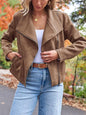 Classy Glamorous Fashion Casual Motorcycle Suede Coats