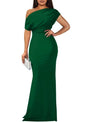 Sleeveless Cold-shoulder High Sense Skinny Long Dresses