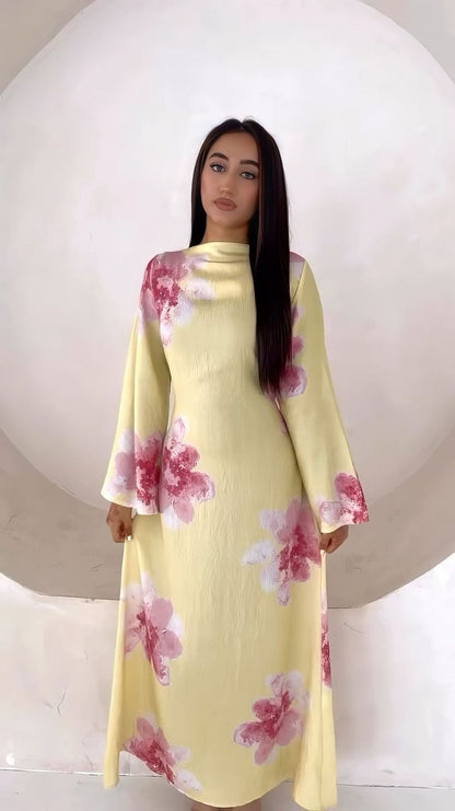 Pure Beautiful Printed Dress Waist Ankle Dresses