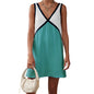 Women's Summer Loose-fitting Sleeveless Shirt Color Matching Dresses