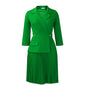 Women's Fashion Elegant Collar Solid Color Pleated Dresses