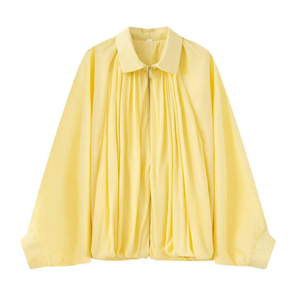 Women's Elegant Autumn Puffy Pleated Bomber Coats