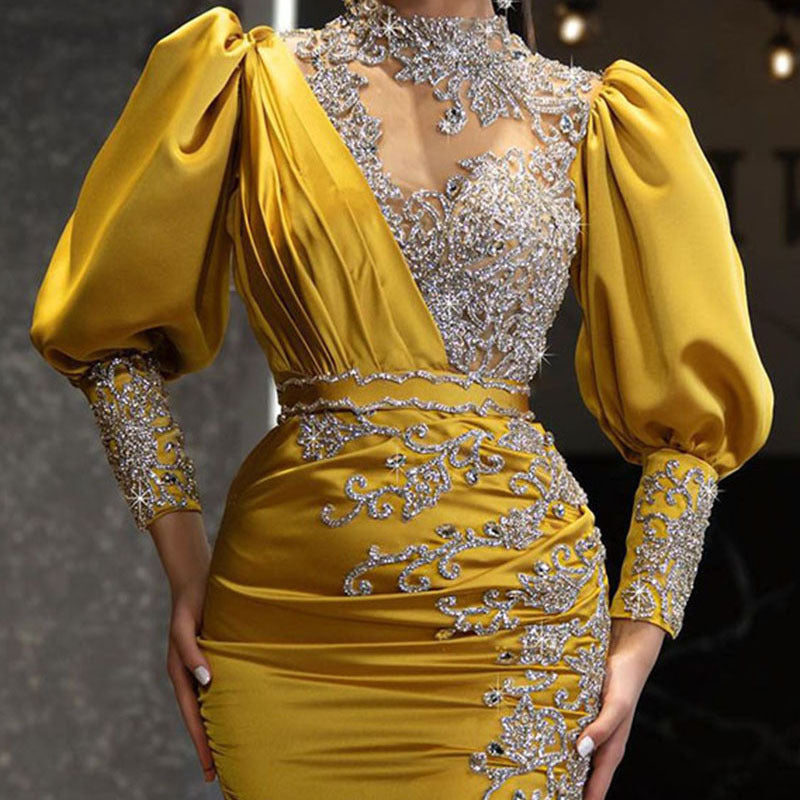 Women's Dress Large Swing Sexy Gold Trailing Wedding Dresses