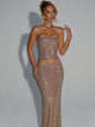 Women's Tube Dress Backless Lace Up Sequined Dresses