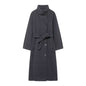 Women's Fashion Stand Collar Belt Woolen Outerwear Coats