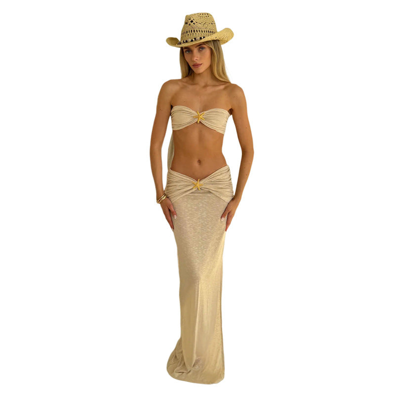 Hot Sexy Tube Side Slit Two-piece Vests