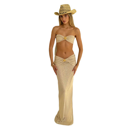 Hot Sexy Tube Side Slit Two-piece Vests