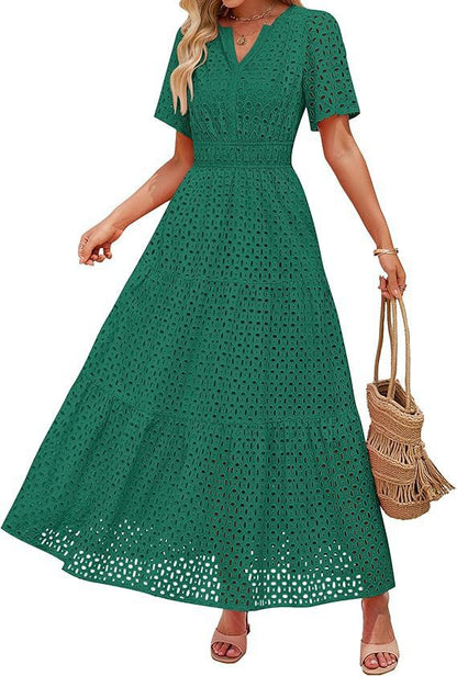 Women's A- Line Hollow Lace Cake Dress Dresses