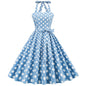 Dots Sexy Lacing Halter Swing Puffy Dress Dresses