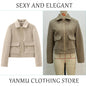 Women's Zipper Ornament Soft Retro Double Pocket Coats