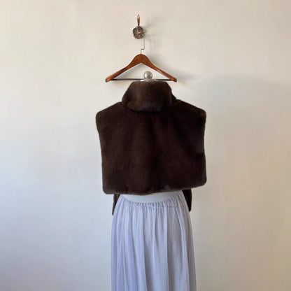 Warm Mink Fur Turtleneck Street Fashion Coats